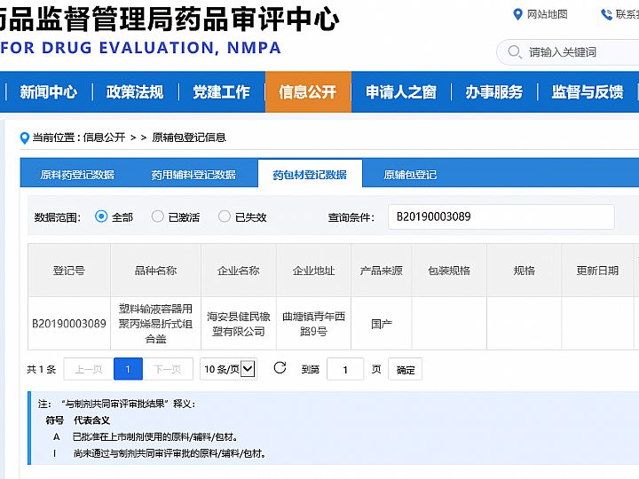 塑料输液容器用聚丙烯易折式组合盖 信息公示